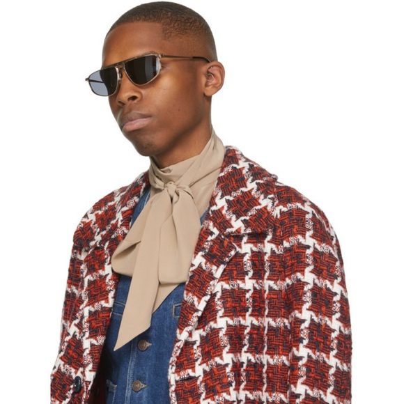 GUCCI GOLD SMOKE UNISEX GG0841S 60MM UNISEX SUNGLASSES - Picture 3 of 8